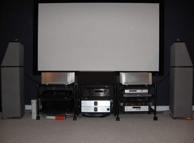 110" Von Schweikert System - Had to bring the speakers in close to get them to fit in the picture.