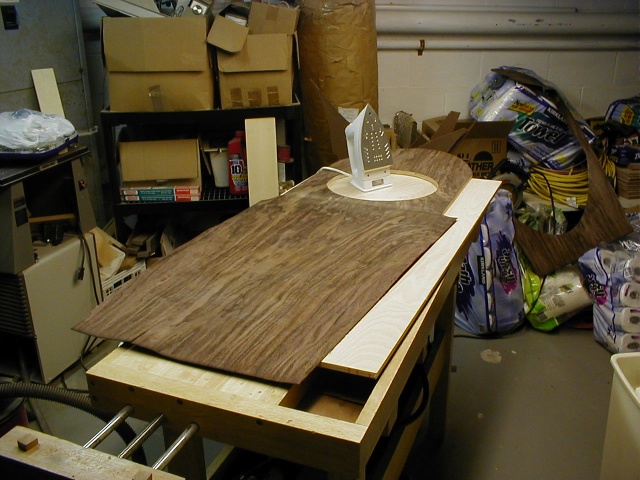 Outer layer getting walnut veneer.