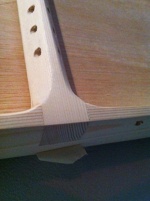 Close up of joint on supporting frame