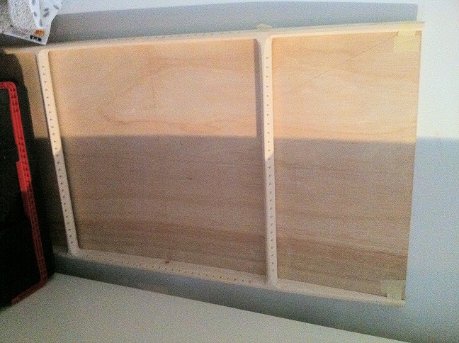 Rear view of panel showing supporting frame