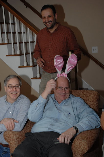 Steven, Boris and Jim with the bunny ears