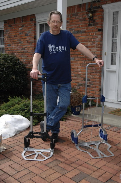 Chris comparing the carts