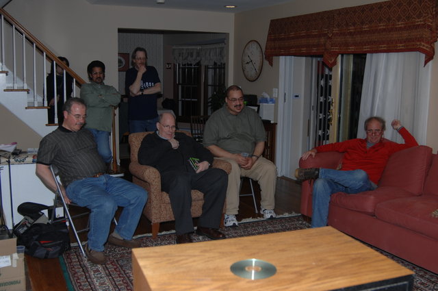 Gents listening to the Klipsch