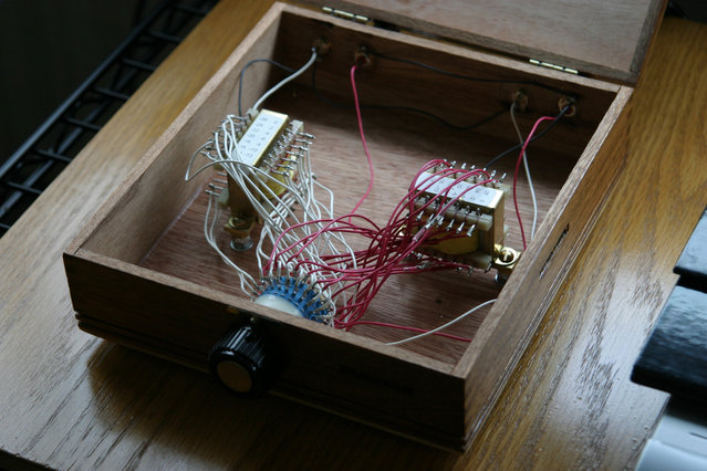 AK Member Room - Squidward - DIY autoformer based passive pre built into a cigar box.