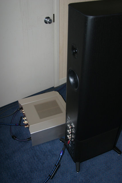 Marantz/Snell Room 2 - Marantz Reference monoblock and back of Snell C7 speaker.