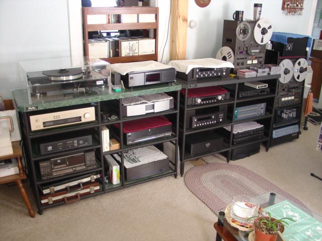 Long view of audio racks