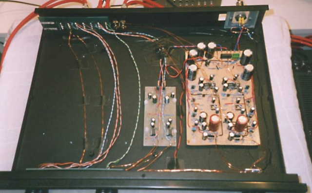 Jung-style AD 744/LM 6181 linestage with TL431 regs, in housing of LFD LS0