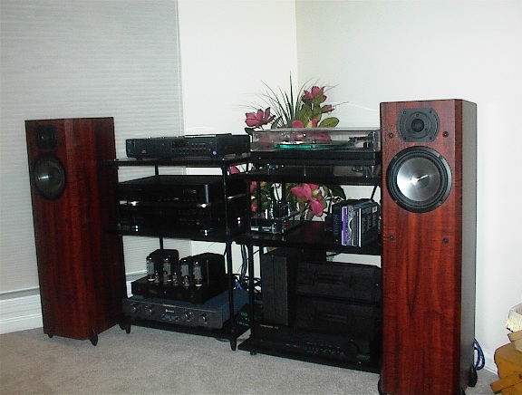 Phase Tech 7.5vdt's driven by a Cary Superamp. This system had a smooth lucious sound.