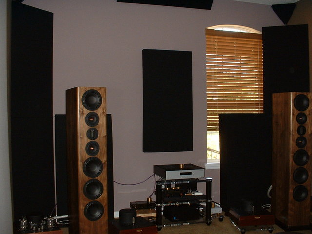 OId system - 4/13/07 - Aesthetix Calypso Pre
Supratek Burgundy Mono amps
Raw Acoustics Apex II
Bolder modded SB2 w/Bolder Ultimate II PS
Ultrasonic Racks
GIK(6 tri-traps, 2 Monster - 2 244 - 1 242 - 8th Nerve Adept V3 - 4 corners - 2 seams/Silent Source 4x 8x 2" acoustic panels
RSA Jaco PC - 3 20 amp dedicated circuits with Porter outlet
MHDT Labs Paradisea DAC
Black Sand Silver Ref 4 PC - Lat International PC's - Sonoran Desert PC
Purenote Paragon Enhanced IC's - Metaxas Enosis IC - Harmonic Tech Pro 9 biwire speaker cables - various other tweeks