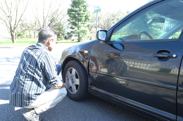 Checking the damage